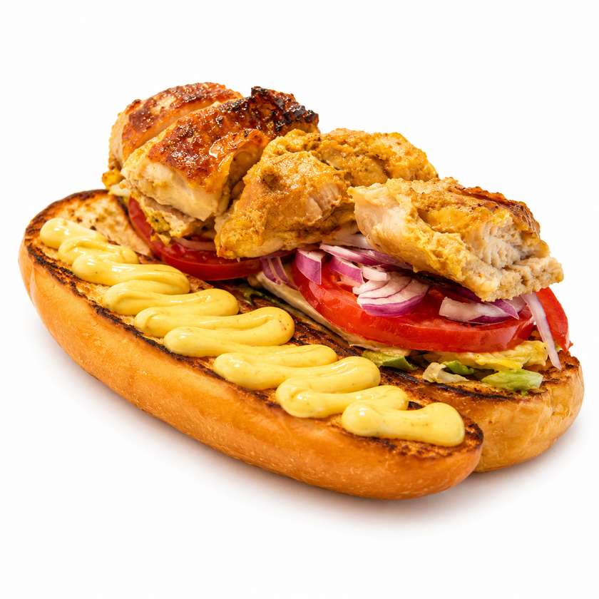 Kebab mic de pui & maioneza curry