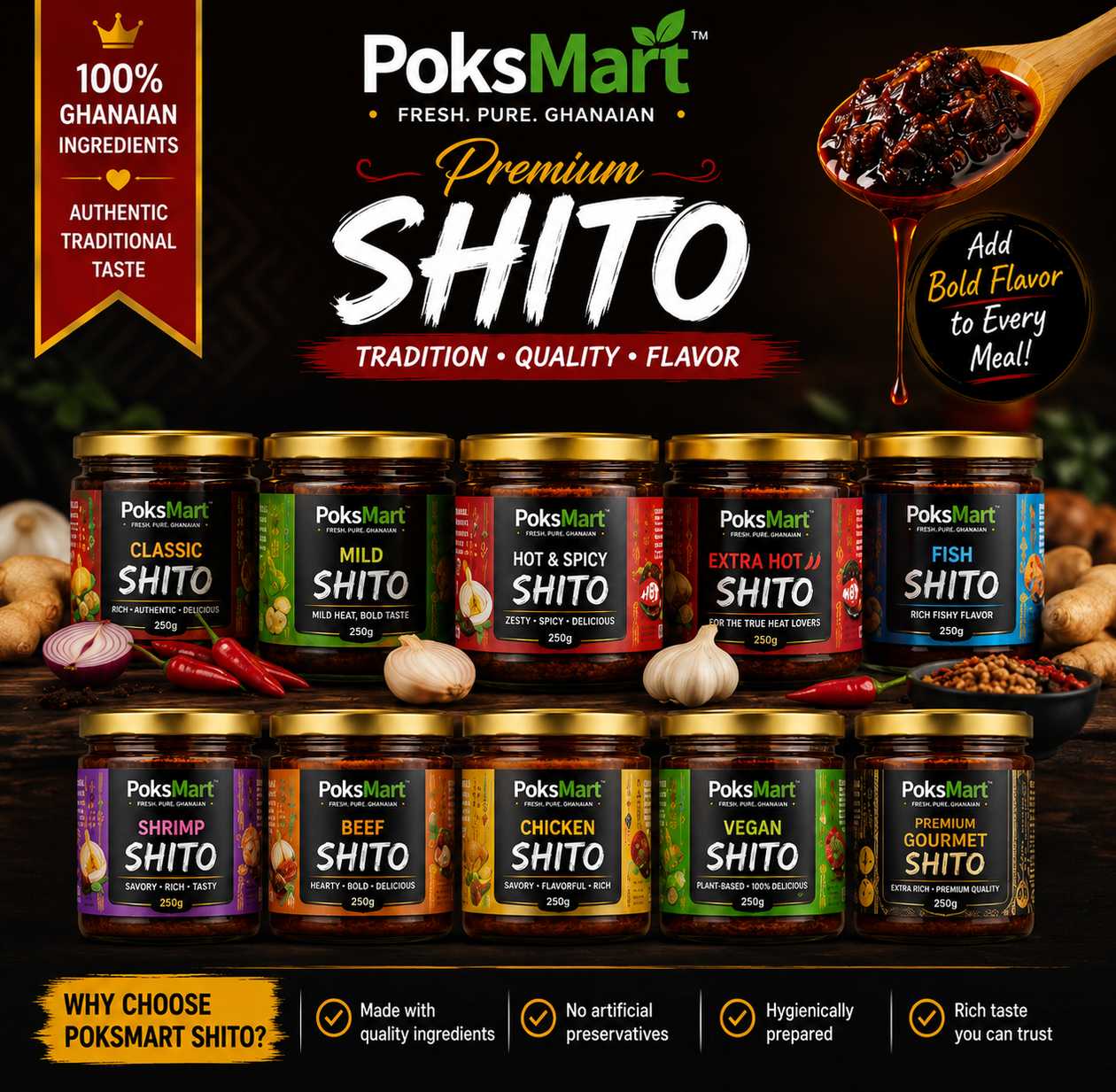 PoksMart Premium Shito – Tradition • Quality • Flavor 🇬🇭