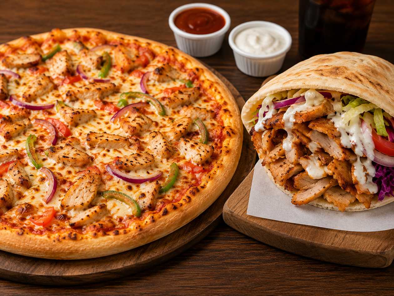 Kebab + Pizza Frango (26cm)