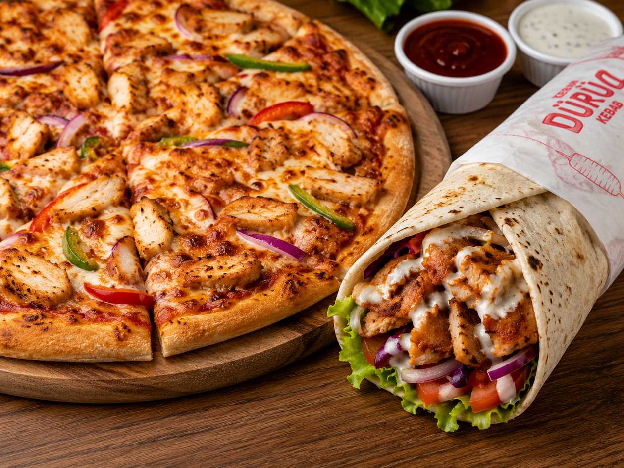 Durum  + Pizza de Frango (26 cm)