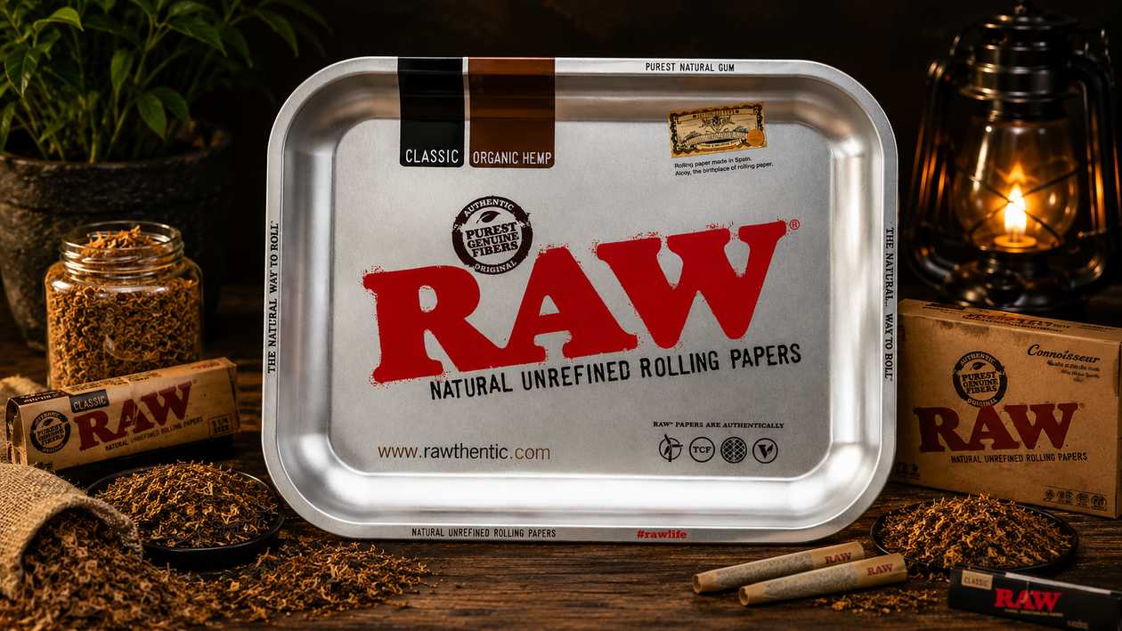 RAW Metal Rolling Tray Silver Edition (siqaret bükmə altlığı)