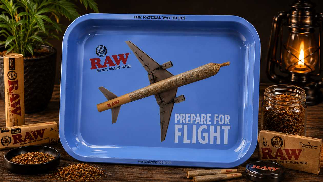 RAW Prepare For Flight Metal Rolling Tray (siqaret bükmə altlığı)