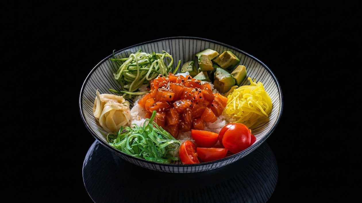 Poke salmon