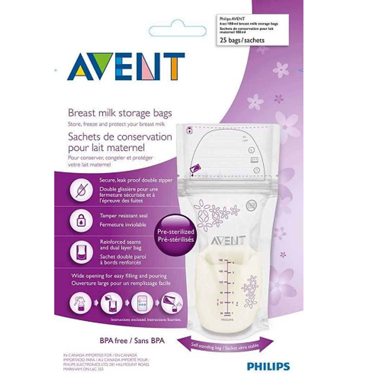 Avent - Milk Storage Disposable Bags 180ml 603/25 7363/5842 #25