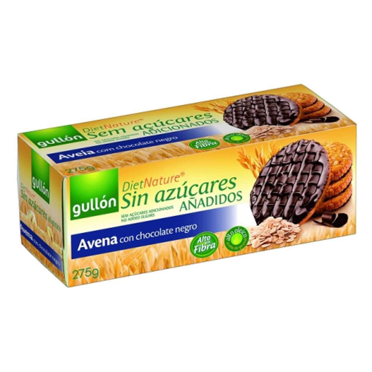 Guloni - Sugar-Free Oat Fiber Biscuit "Digestive" with Dark Chocolate 275g 7805