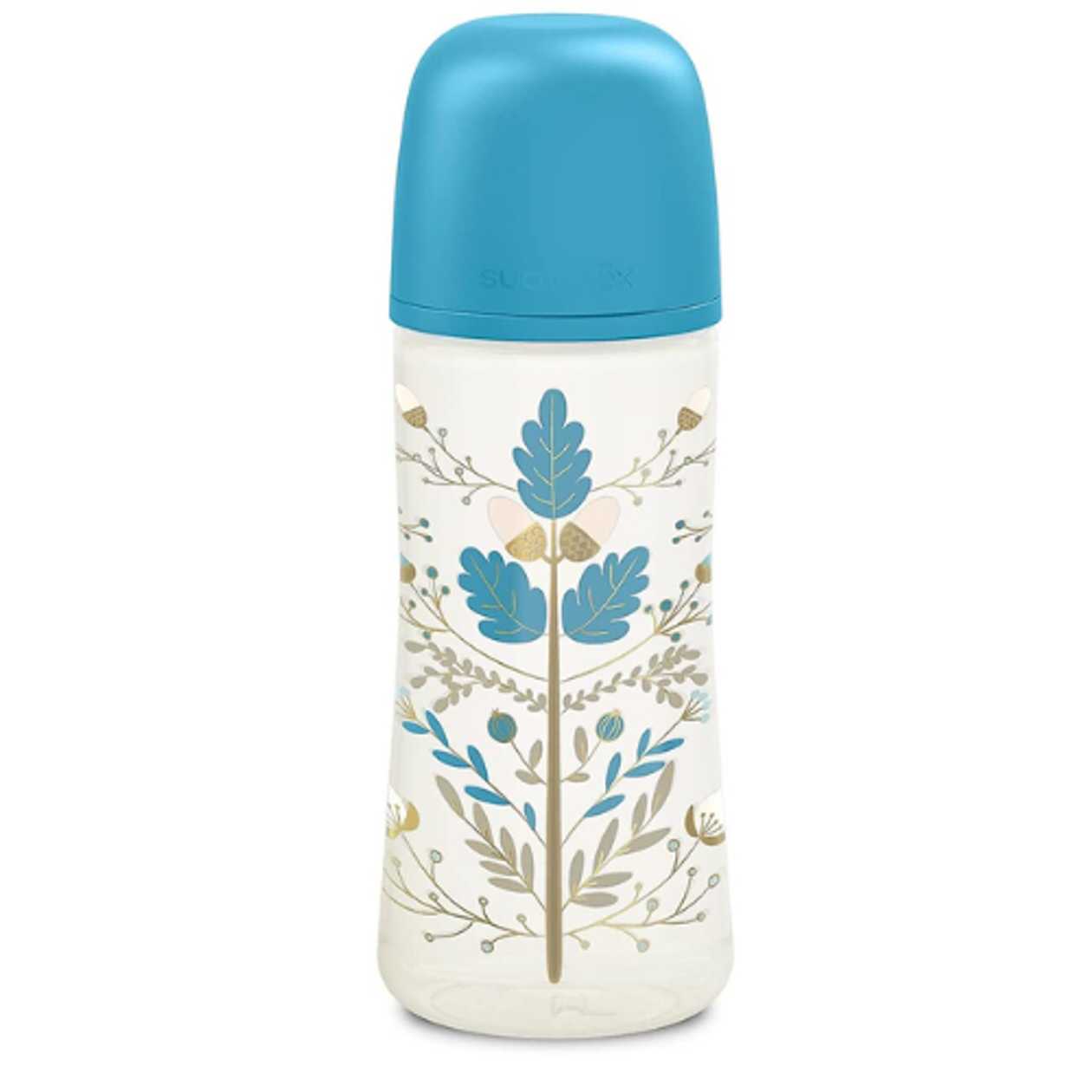 Suavinex - Round Silicone Plastic Bottle, 3 Poz Premium /0m+/ 270ml 2102