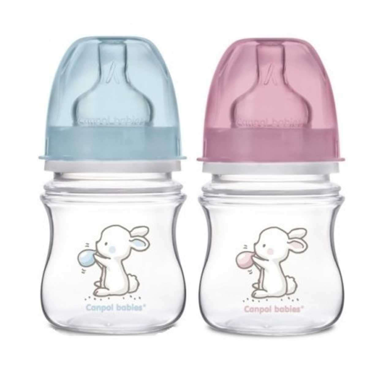 Canpol - Plastic Bottle with Handle "Favorite Creatures" Blue 11/82 120ml 0649