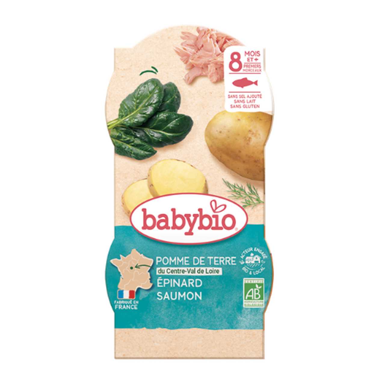 BeibiBio - Salmon Dinner with Spinach, Carrots, and Potatoes /8 months+/ 200g 0568 #2