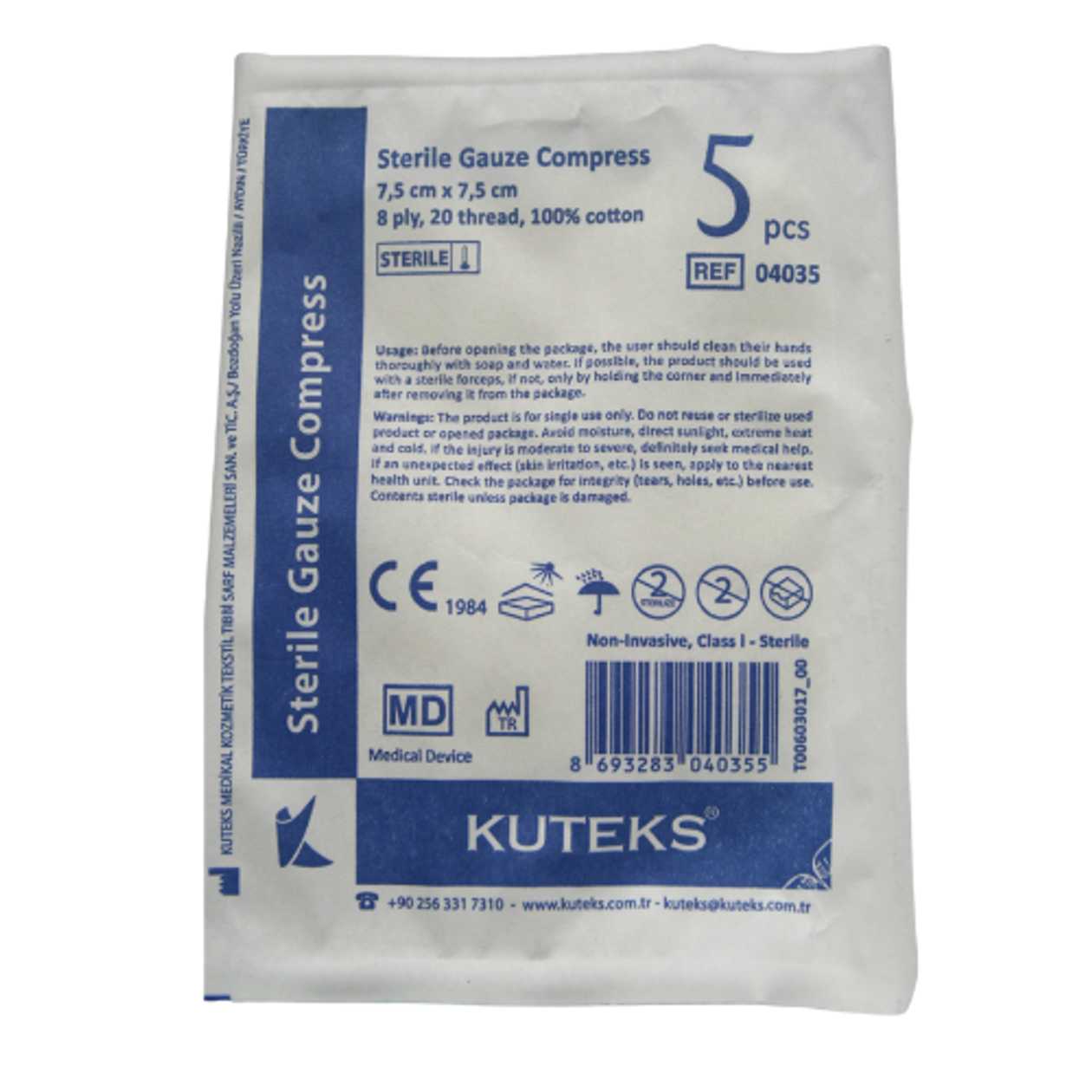 Sterile Gauze Dressing 7.5cm x 7.5cm #5
