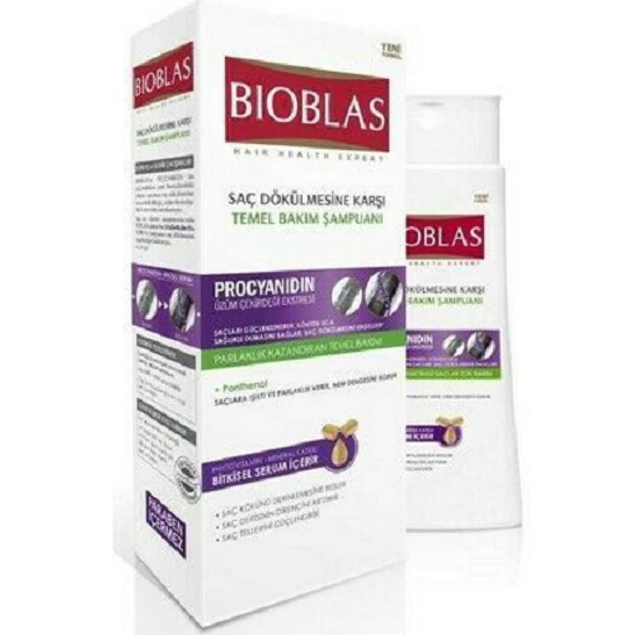 Bioblas - Anti-Hair Loss Shampoo with Procyanidin and Grape Seed Extract for Oily Hair Type 360ml 4039