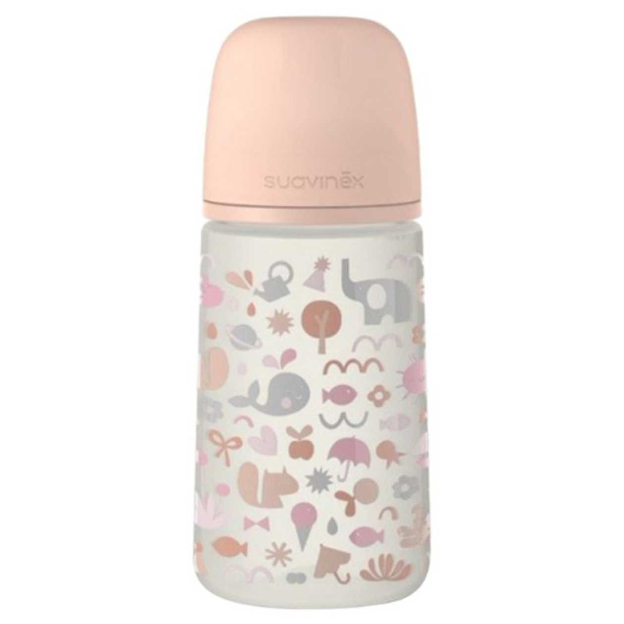 Suavinex - Silicone Feeding Bottle Plastic /3m+/ 270ml 7059