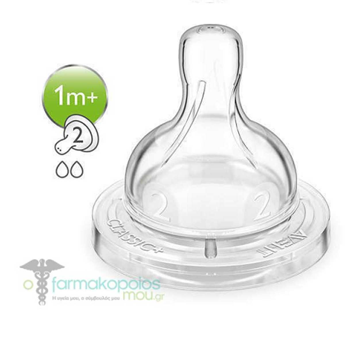 Avent - Classic+ Slow Flow Nipple, 2 Holes /1 Month+/ 632/27/0935 #2