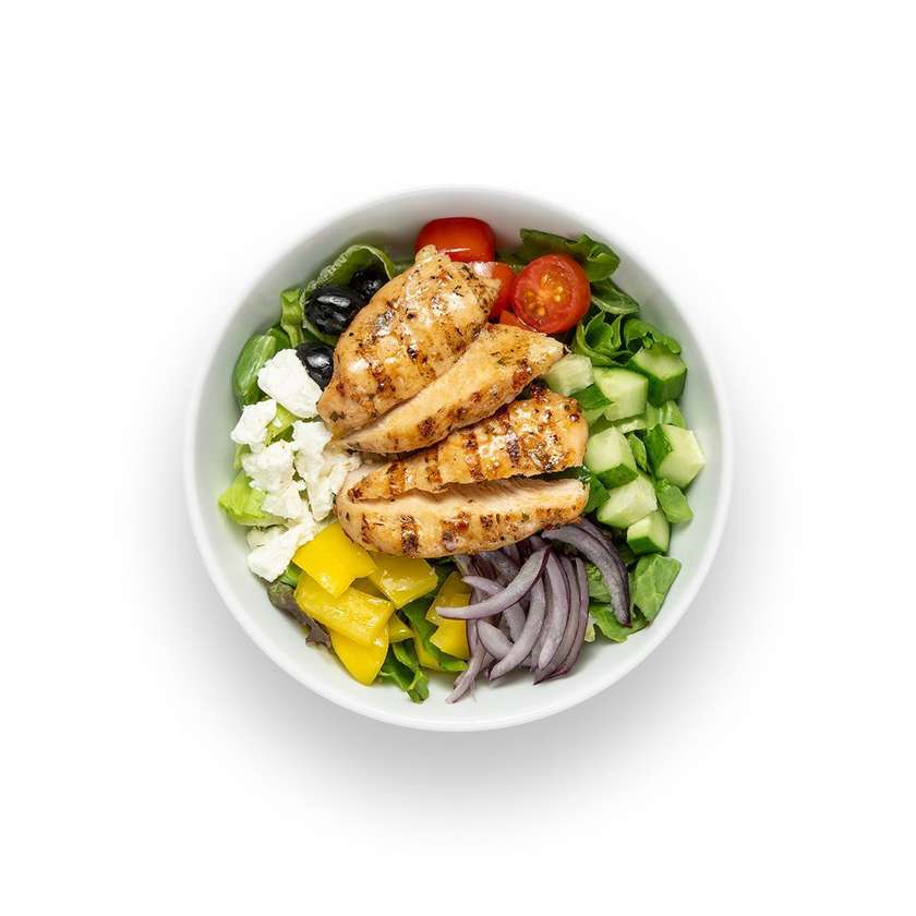 Graikiškas bowl su grill vištiena