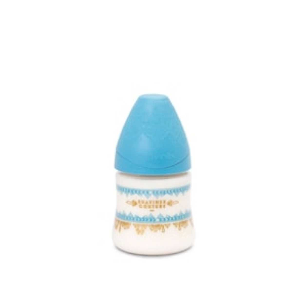 Suavinex - Round Silicone Plastic Bottle, Blue /0m+/ 150ml 2101