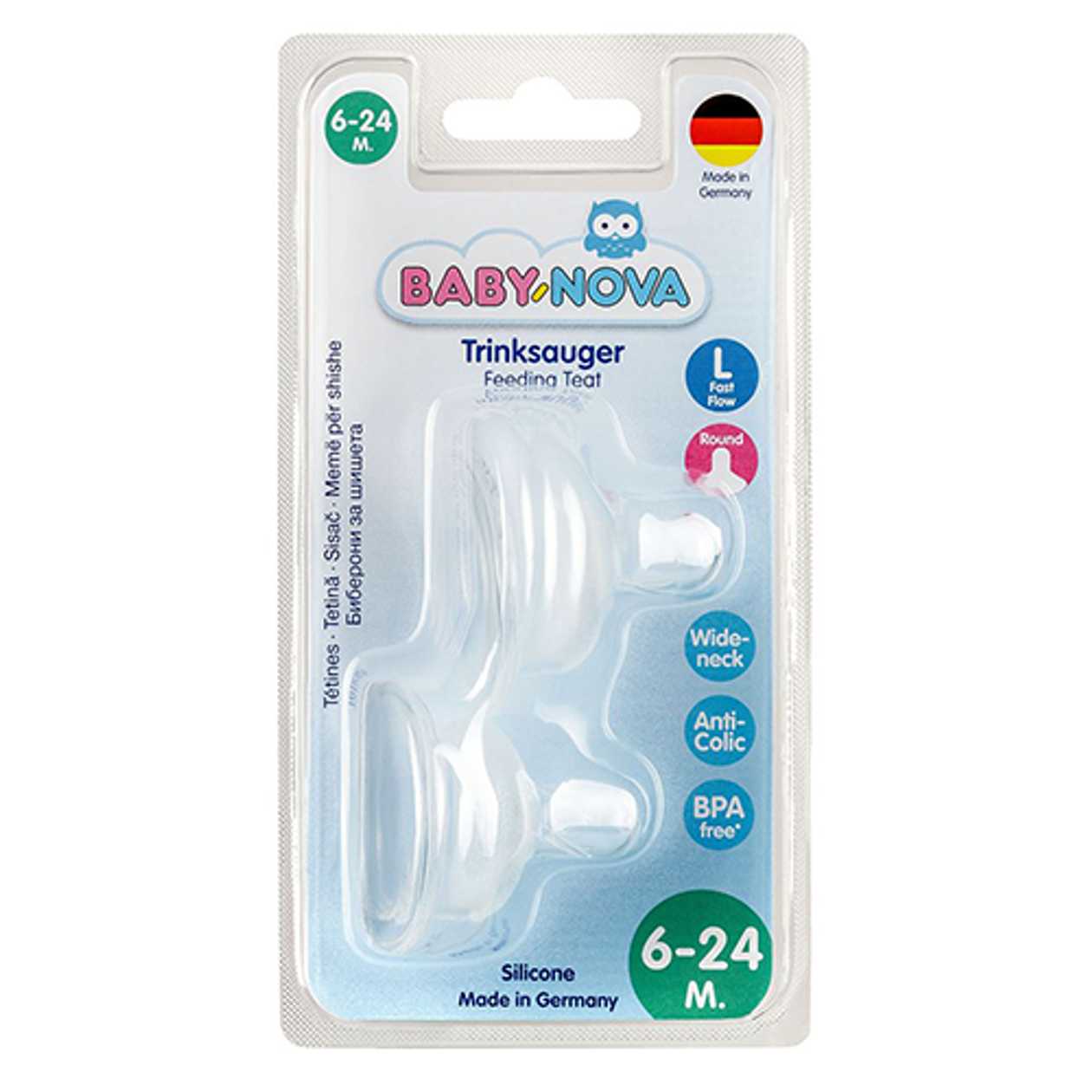 Baby Nova - Silicone Round Nipple Pacifier for Porridge /6-24 months/ 3033 #2