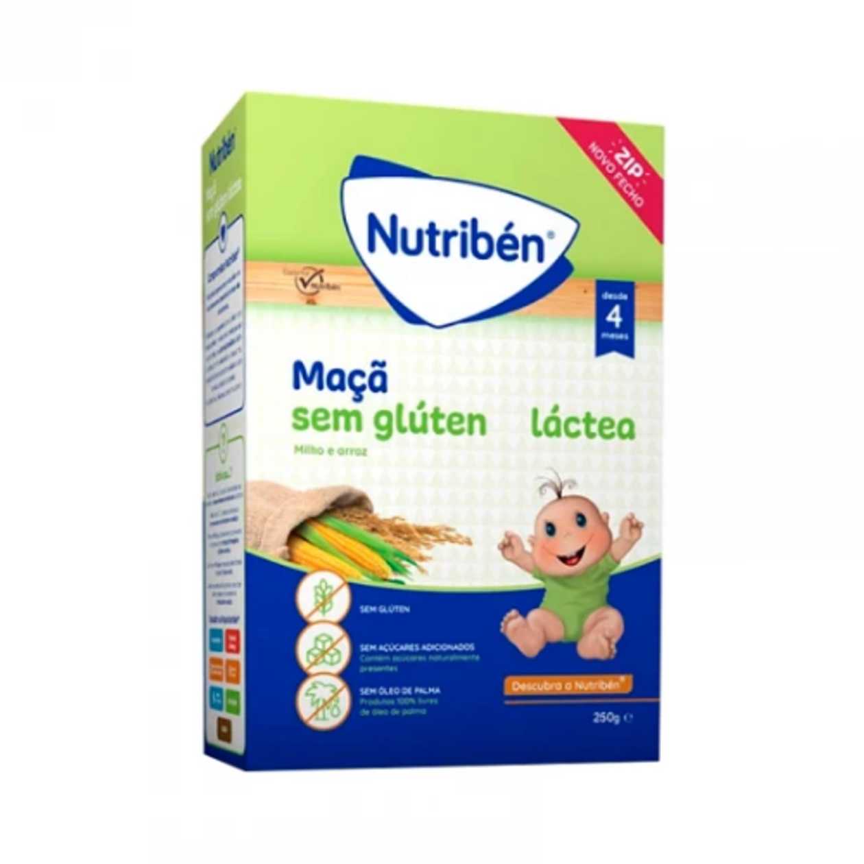 Nutribene - Milk Porridge Without Gluten, Corn and Rice with Apple /4 Months+/ 250g