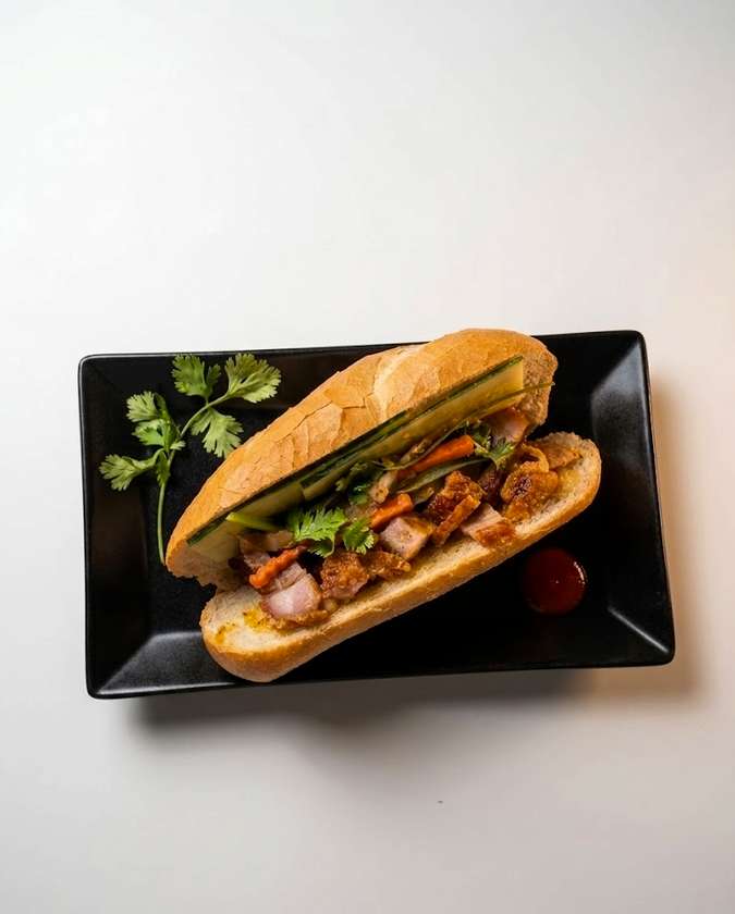 Crispy pork banh mi