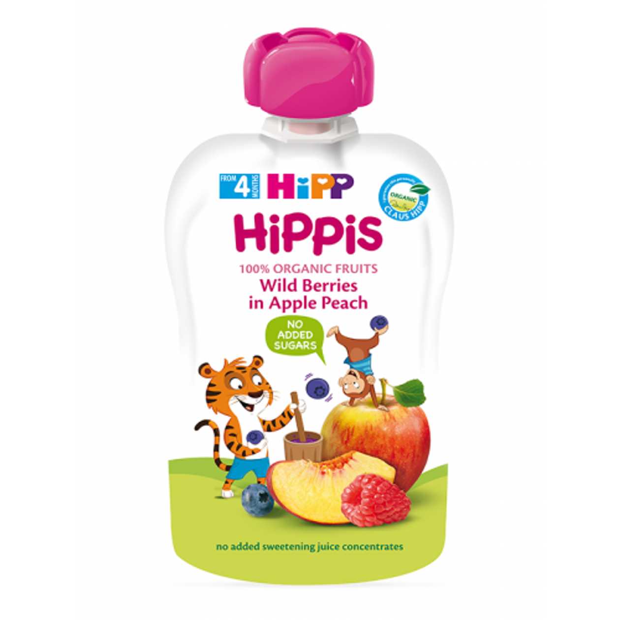Hipp - Apple, Forest Berries, Peach Puree /4 months+/ 100g 8525