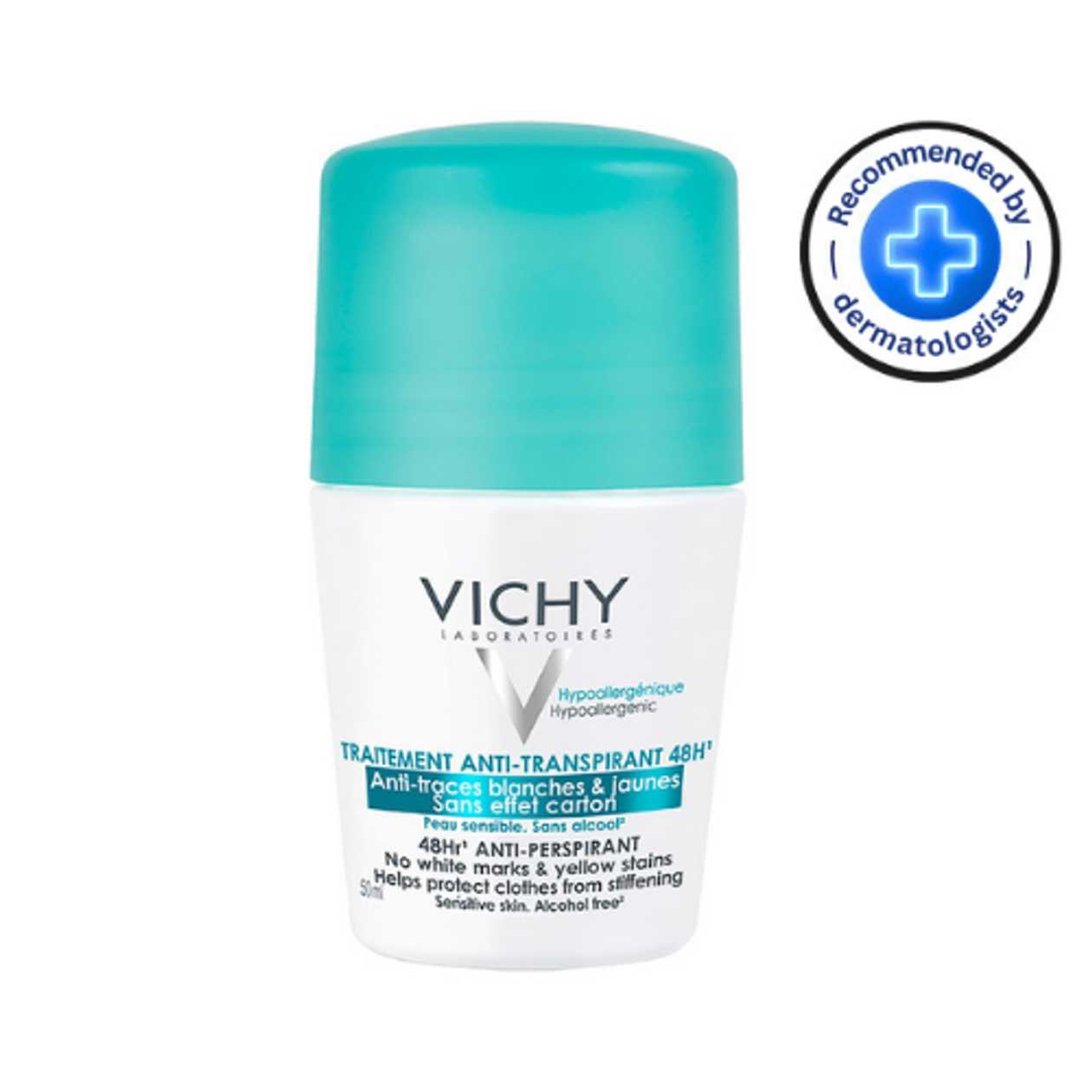 Vichy - Deodorant Antiperspirant Roll-On. 48h No White/Yellow Marks 50ml 4599/7000