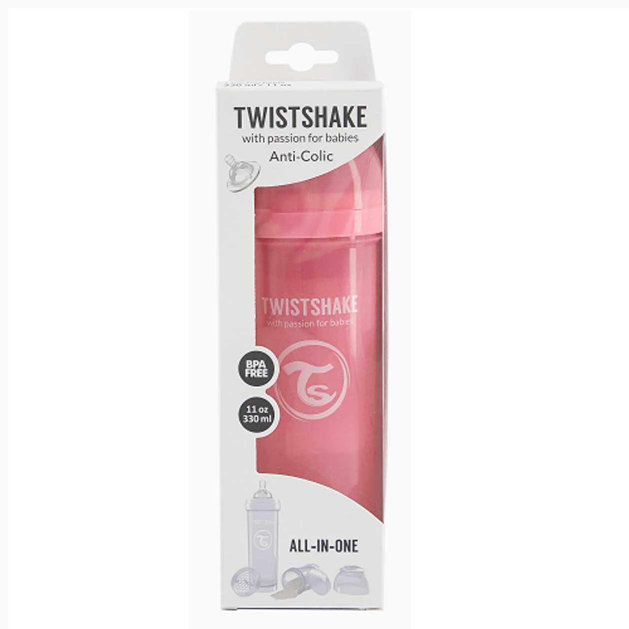 Twist Shake - Anticolic Pink Bottle 330ml 2612