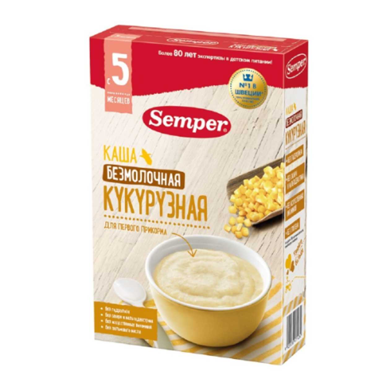 Semper - Baby Porridge with Corn, Sugar-Free /5 months+/ 180g