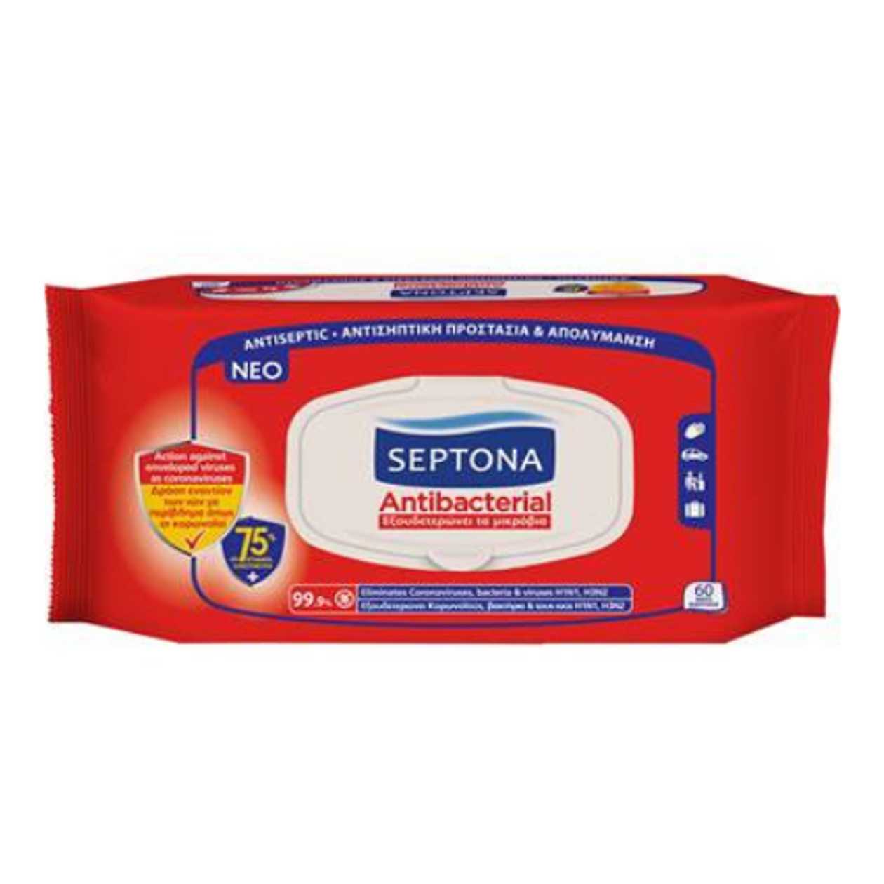 Septona - Antibacterial Wet Wipes 75% Alcohol 0029/0050 #60