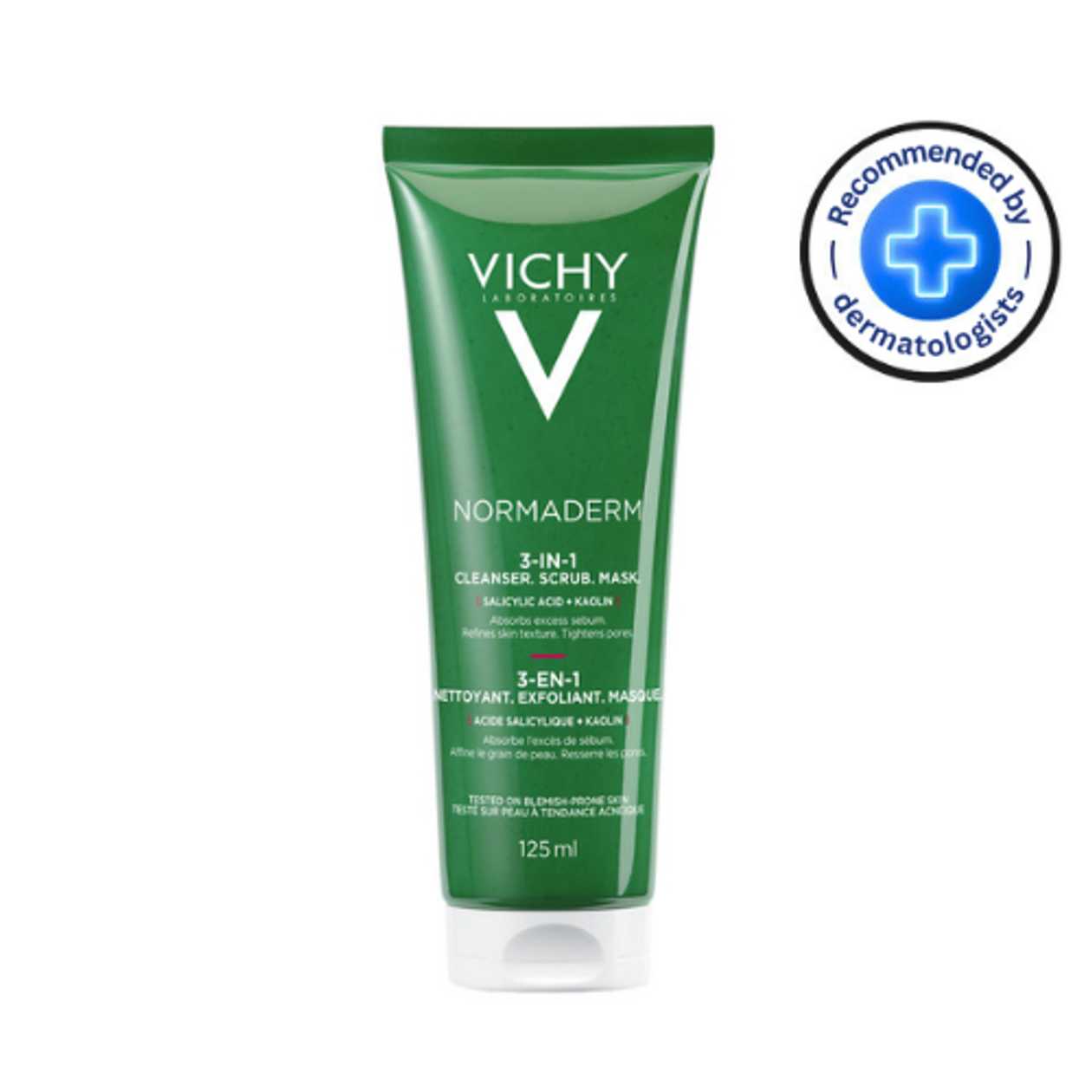 Vichy Normaderm Face Mask/Scrub/Cleanser 3-in-1 125ml 3001/4067