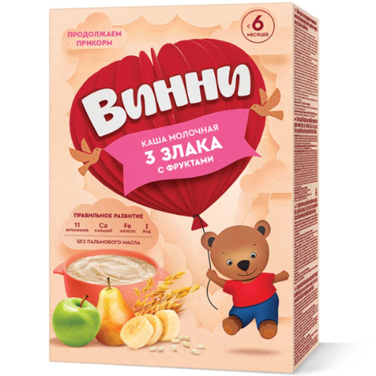 Vini - Milk Porridge with 3 Grains and Fruit /6m+/ 200g 4862