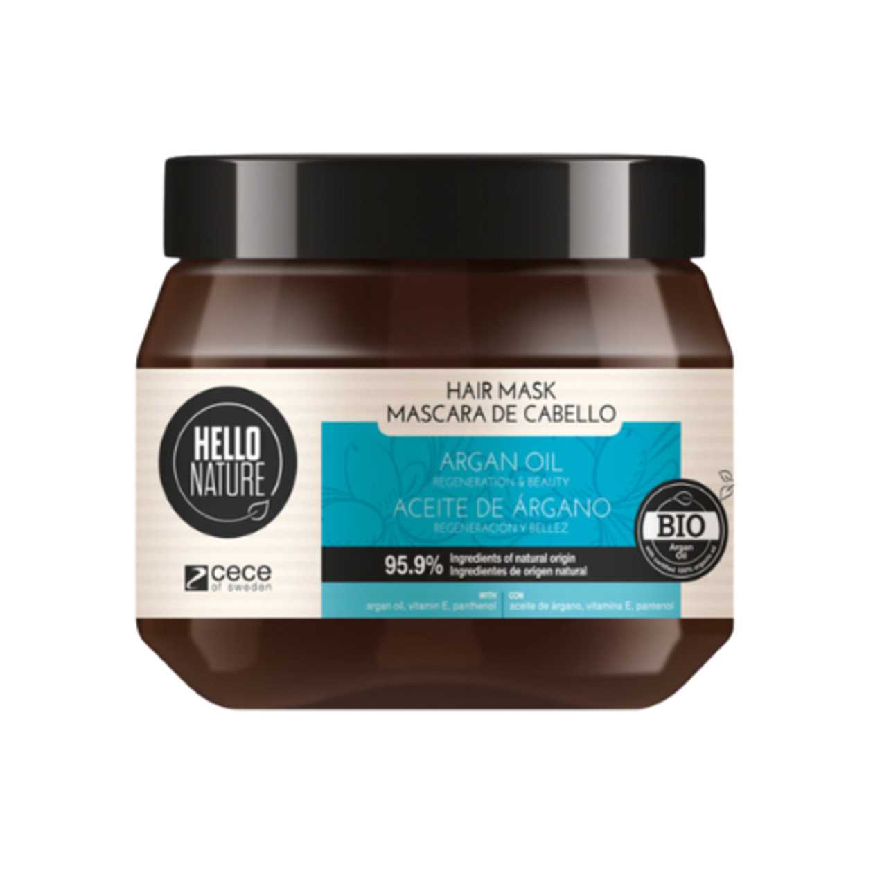 Hello Nature - Argan Hair Mask for Restoration and Shine for All Hair Types 250ml 5555