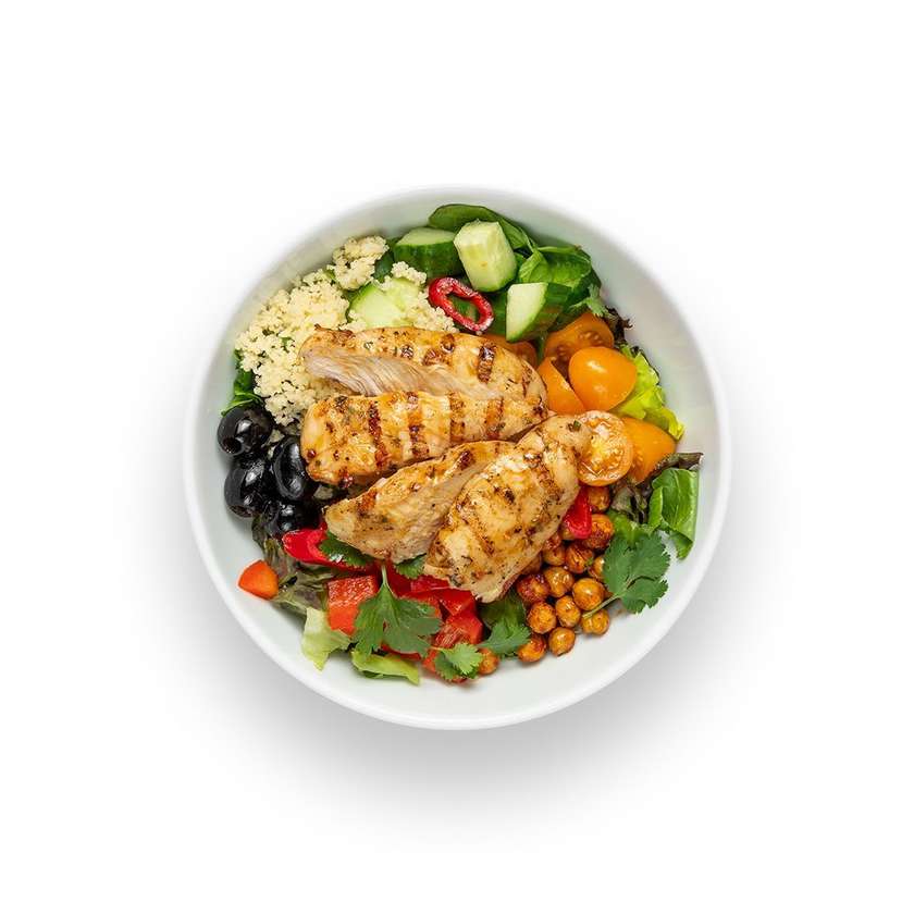 Moroccan bowl with grilled chicken