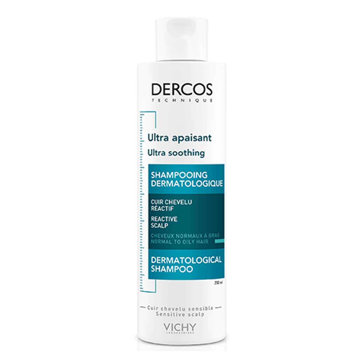 Vichy - Dercos Soothing Shampoo for Sensitive Scalp/Normal, Oily Hair Sulfate-Free 200ml 5128