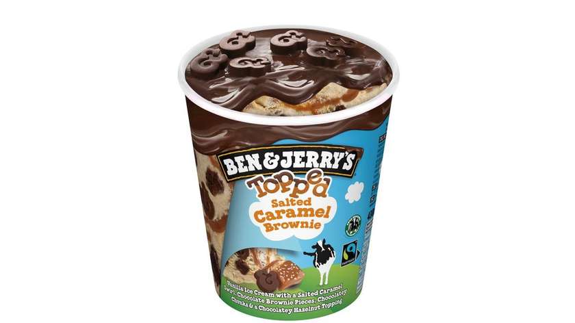 BEN & JERRY'S SALTED CARAMEL BROWNIE TOPPED 465ML
