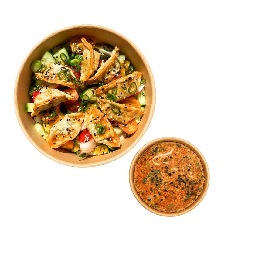 Laksa + Gyoza salat