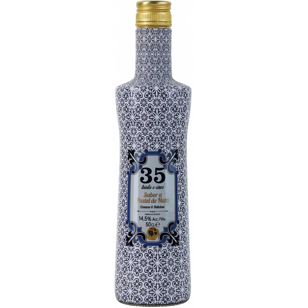 Licor 35 Creme Pastel de Nata 50cl Garrafaa Azulejo