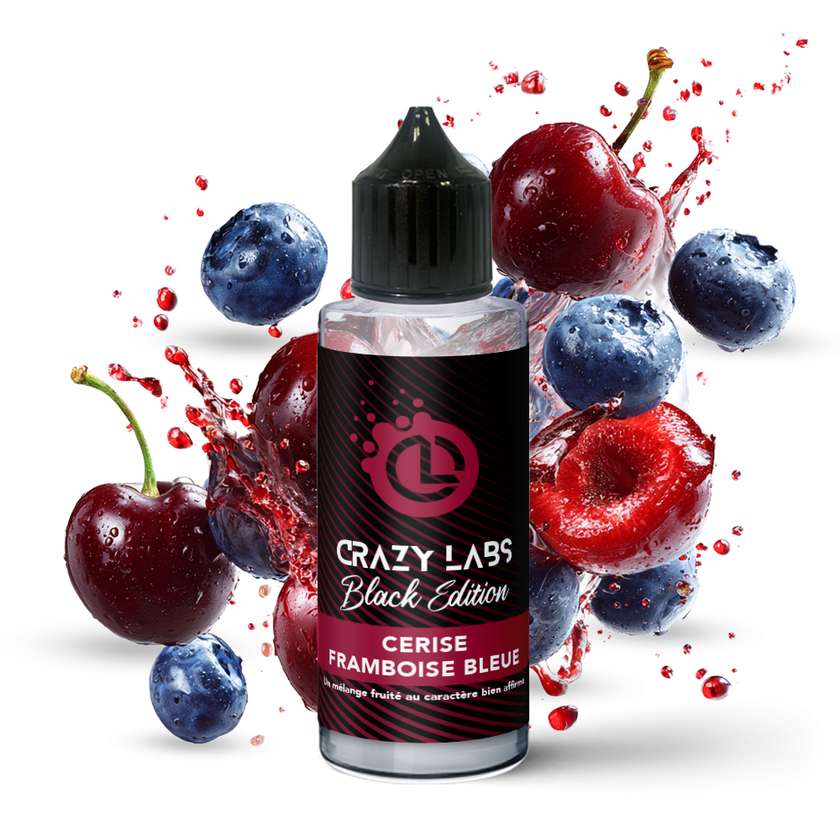 Crazy Labs Black Edition Blue Raspberry Cherry (Cerise Framboise Bleue) 100ml