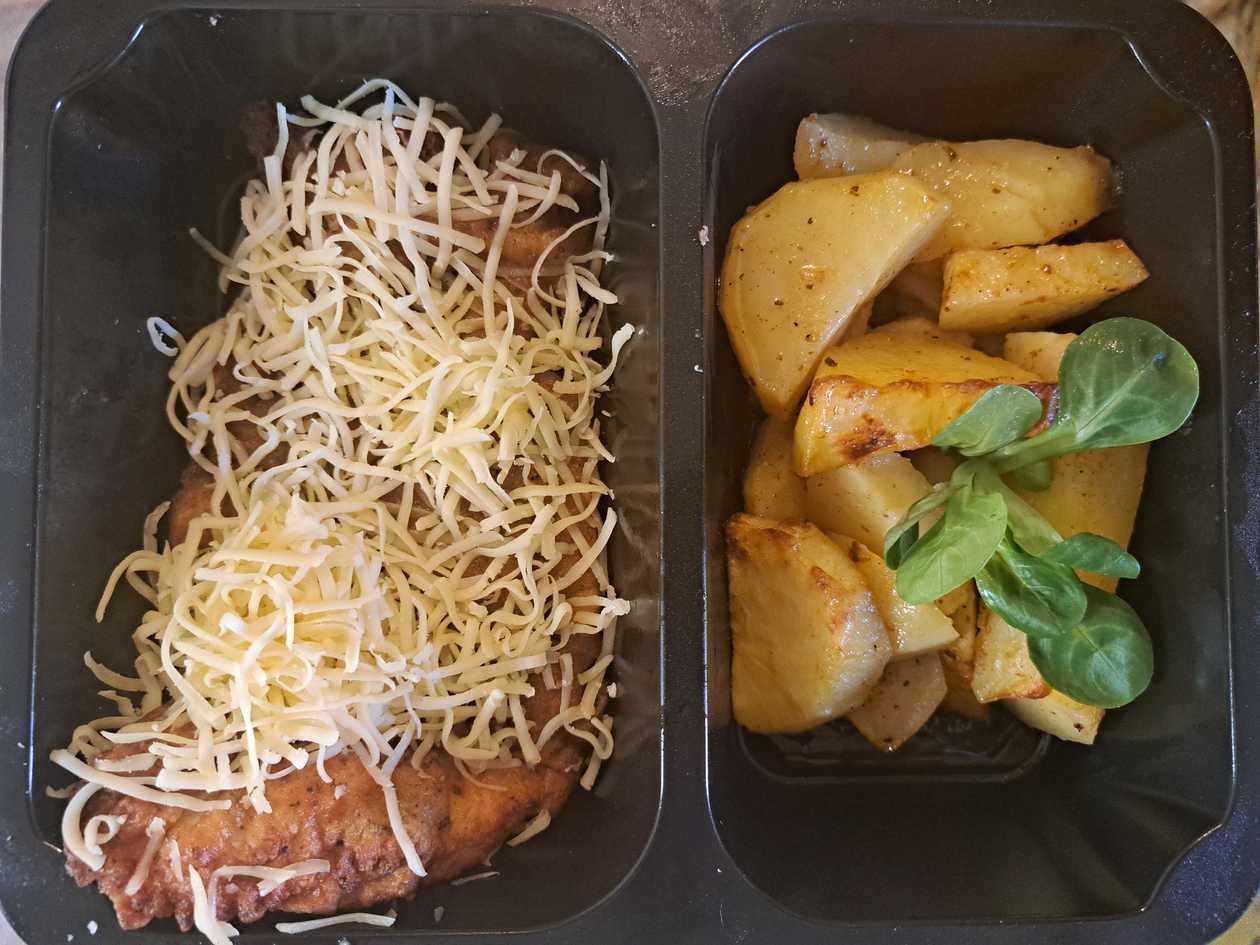 Montenegrin Chicken Cutlet with Cheese and Roasted Potatoes