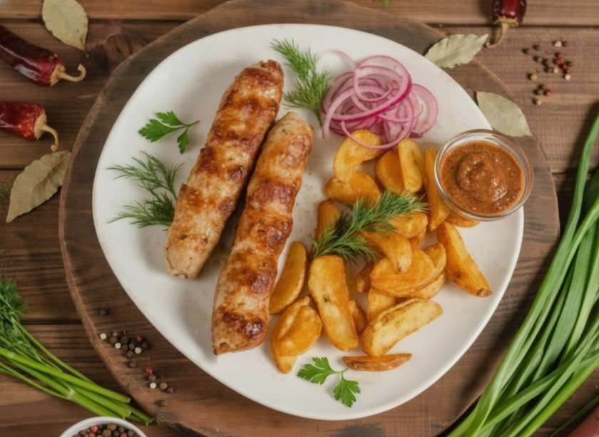 Люля кебаб із курятини з картоплею