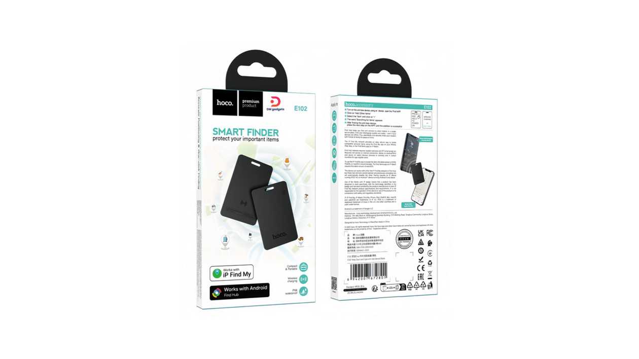 #624-1#Hoco®E102 Smart Finder for iOS and Android – Black