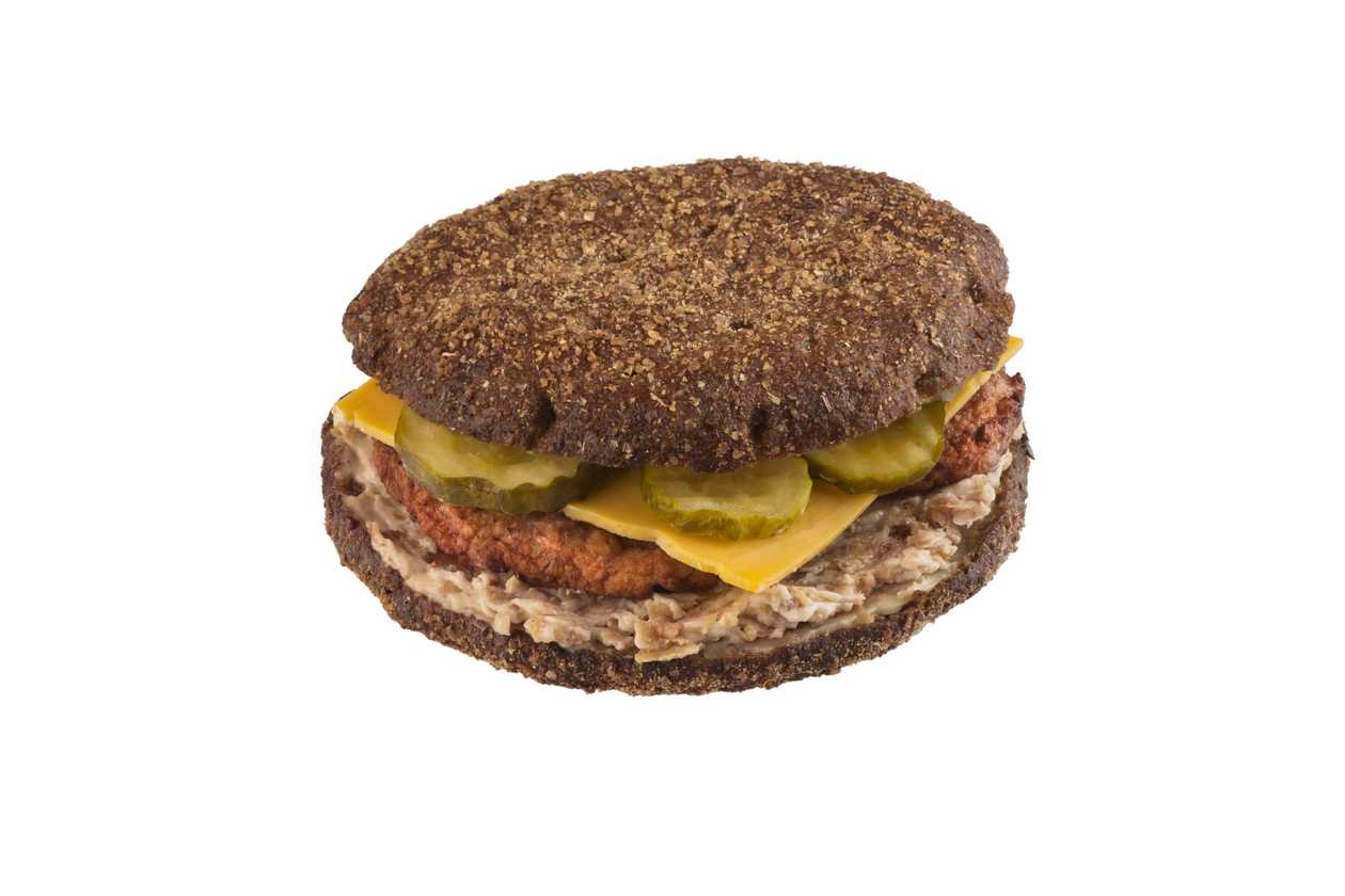 Rye bread with steak and cheese