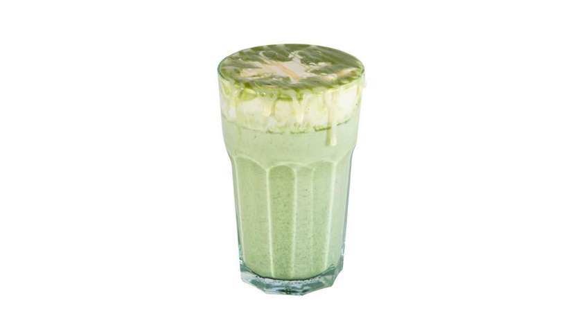 White chocolate matcha with CHEESE FOAM