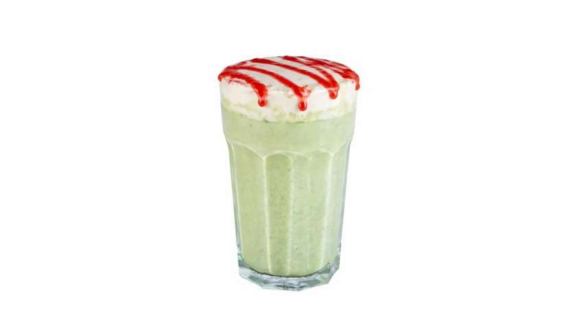 Strawberry matcha with CHEESE FOAM