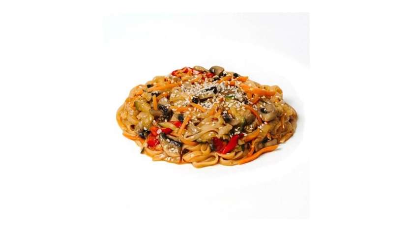 Rice Noodles with Vegetables in Teriyaki Sauce