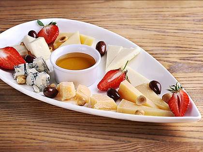Italian assorted cheeses with wine confit