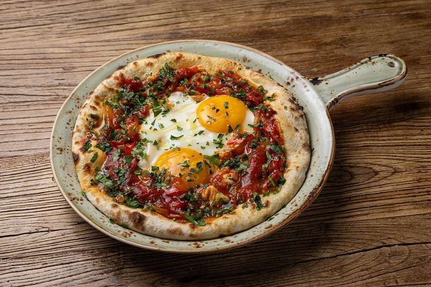 Shakshuka on focaccio