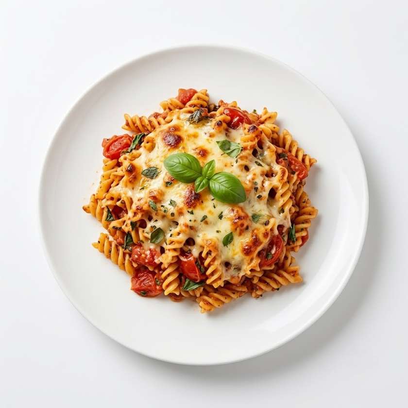 Baked Pasta with Tomatoes and Mozzarella