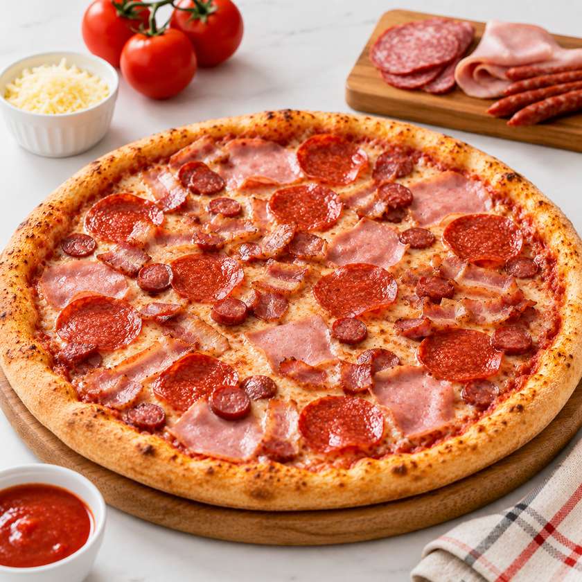 Pizza Quattro carne grande 45 cm