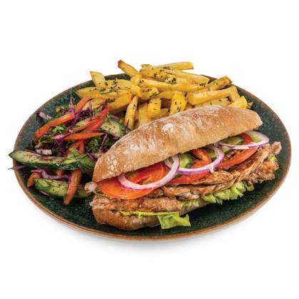 BBQ Chicken in Rustic Ciabatta Sandwich
