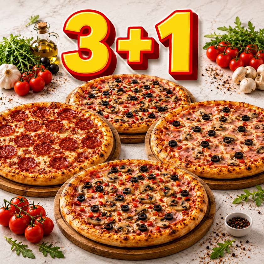 Promo 3+1 GRATIS pizza grande