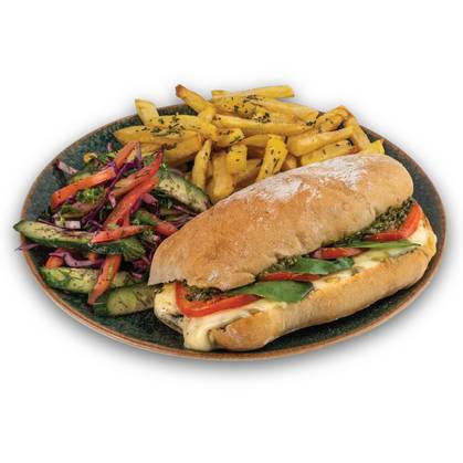 Pesto Caprese Melt Sandwich