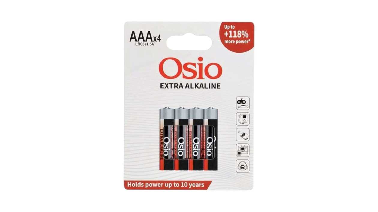 Osio Extra Power Alkaline Battery AAA 4pcs